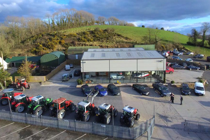 Cavan Autotrac yard with tractors and agricultural machinery